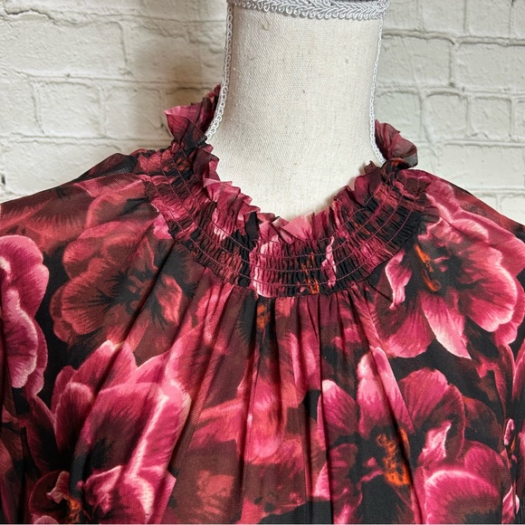 Torrid NWT Floral Mesh Blouse 5X - Picture 3 of 7